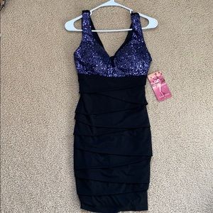 Black and Blue Formal Dress